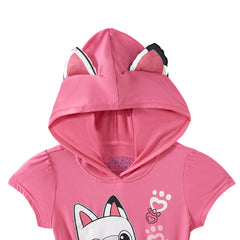 DREAMWORKS GABBY'S DOLLHOUSE hooded dress back view showing prints for photos