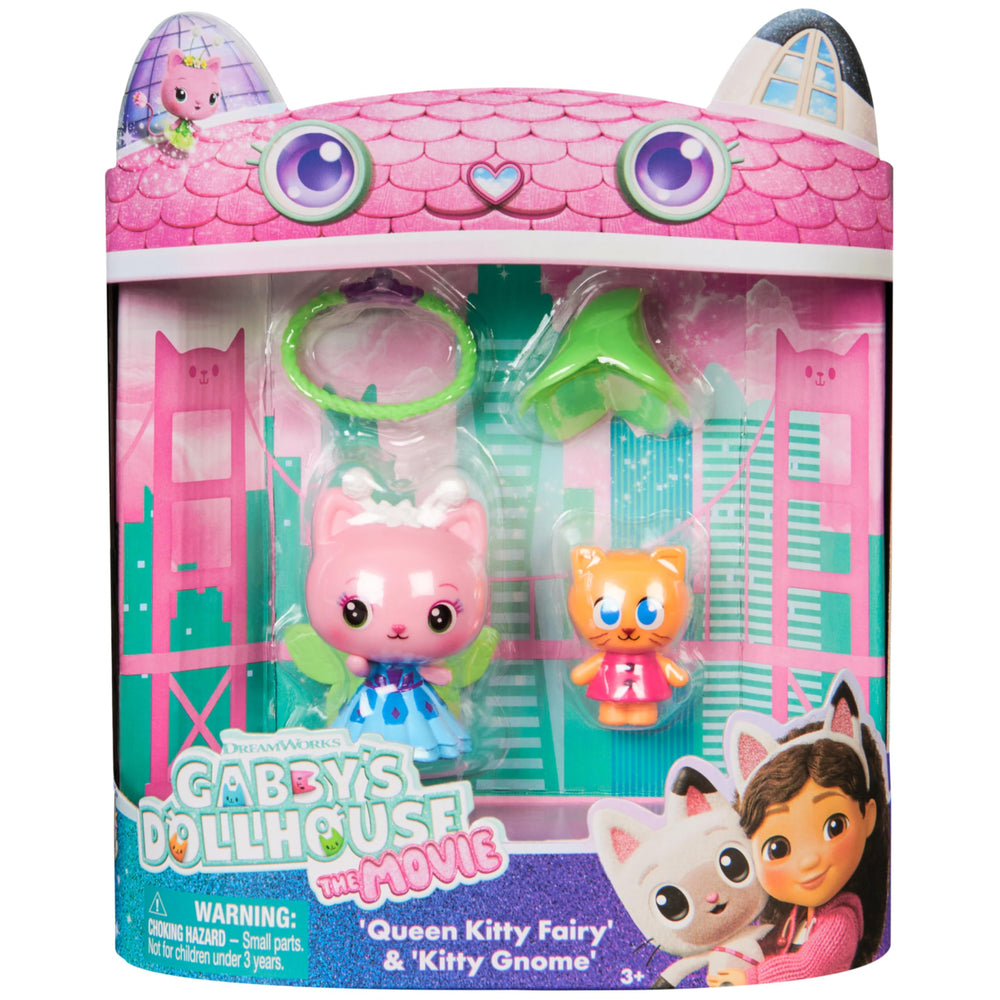 DreamWorks Gabby's Dollhouse Kitten Gnome figure wearing a leafy hat for creative storytelling.