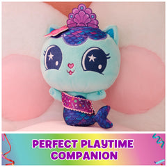 Soft MerCat plush with a shimmering tail ideal for bedtime rituals.