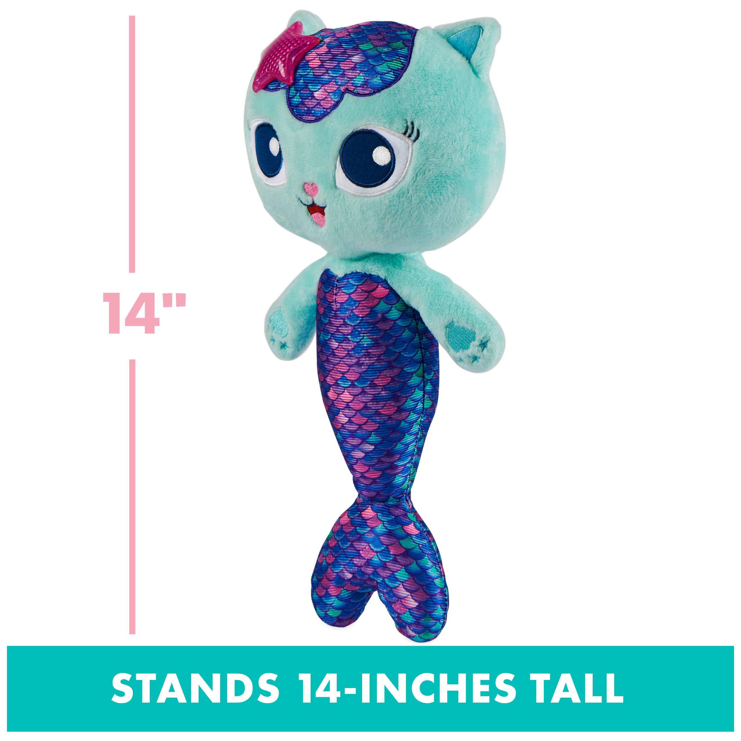 DreamWorks Gabby's Dollhouse MerCat plush is super soft for cozy hugs.