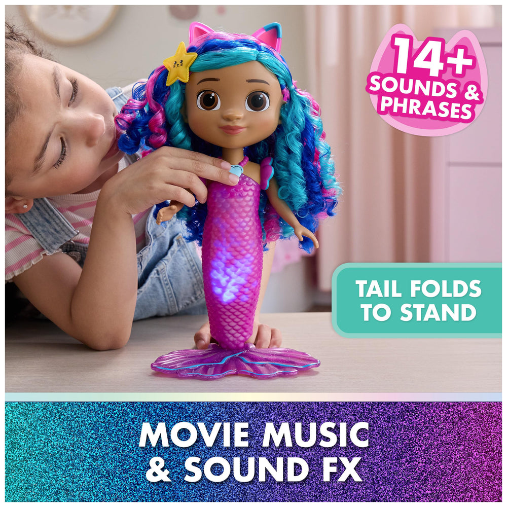 DreamWorks Gabby's Dollhouse Mermaid Gabby stands over fourteen inches tall for display and pretend play.