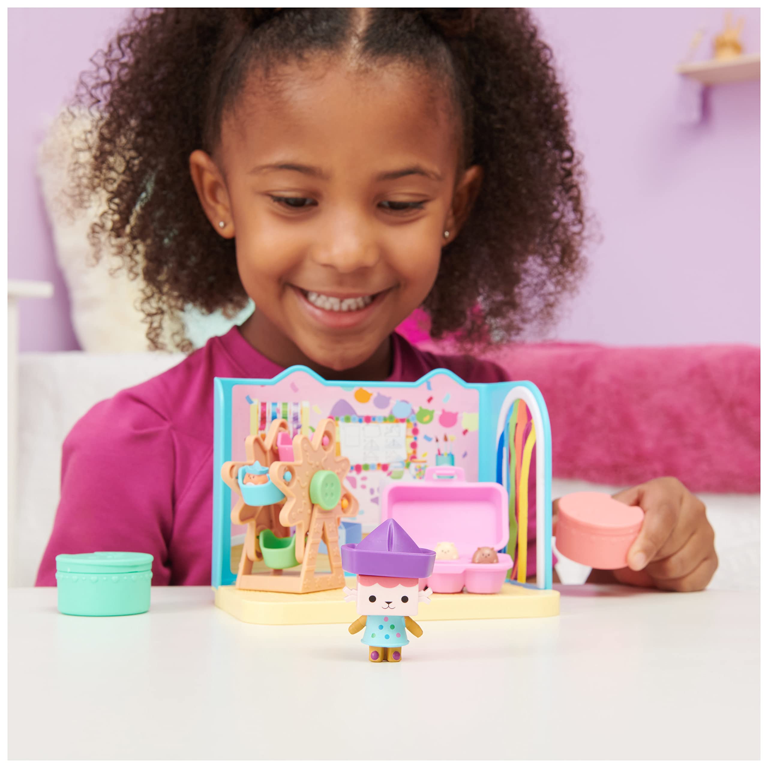 Gabby's Dollhouse rainbow-striped bedroom door inspires bright, creative storytelling.