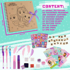 Gabby’s Dollhouse Scrapbook Kit contents laid out for easy setup
