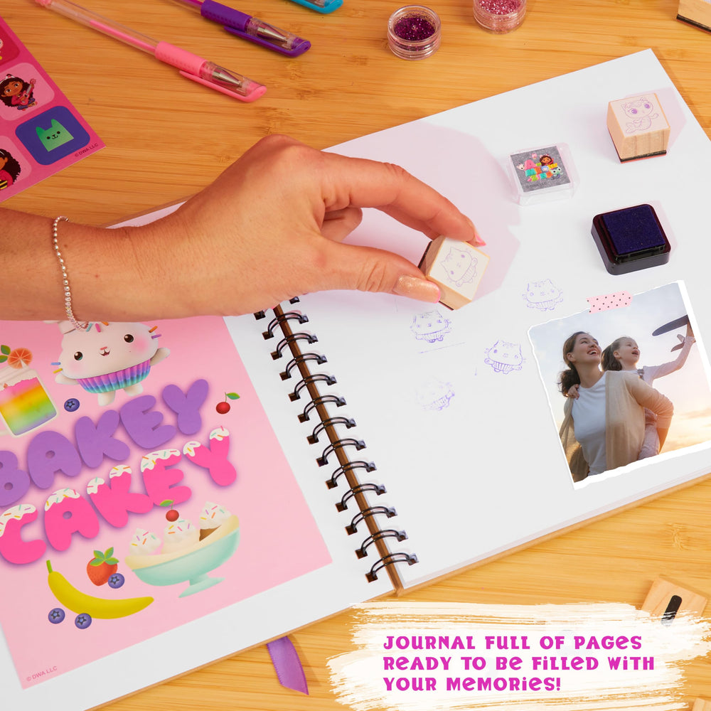 Glitter glue accents from Gabby’s Dollhouse Scrapbook Kit for sparkle details