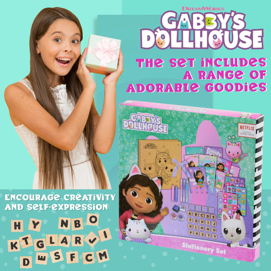 Stickers spread from Gabby’s Dollhouse Scrapbook Kit for colorful decorating ideas