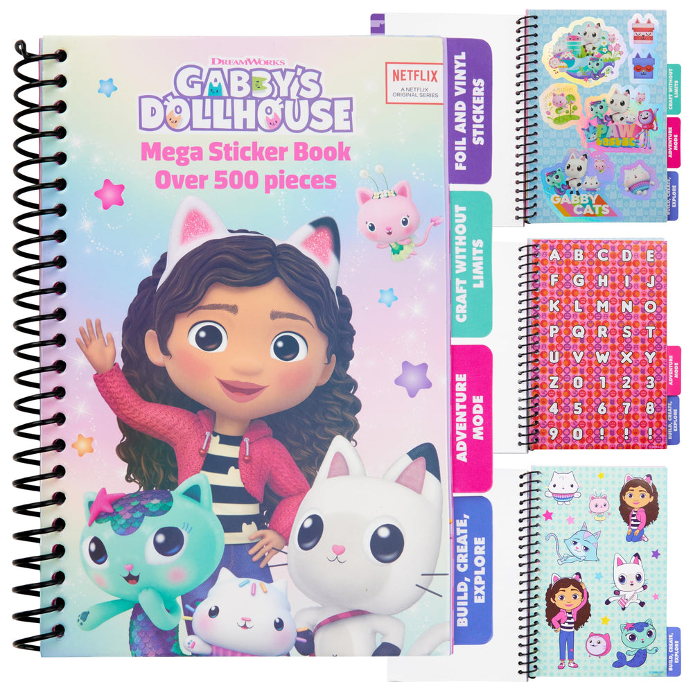 DreamWorks Gabby's Dollhouse sticker book cover with bright artwork, sparking imaginative decorating sessions.