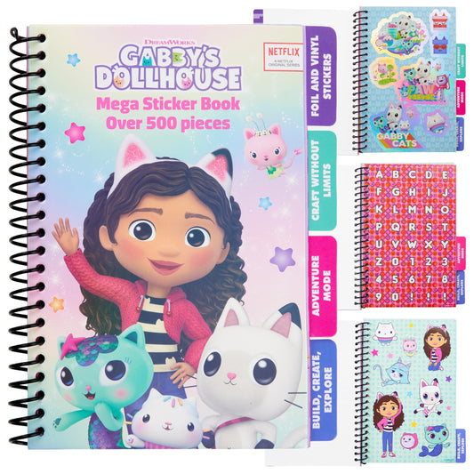 DreamWorks Gabby's Dollhouse sticker book cover with bright artwork, sparking imaginative decorating sessions.