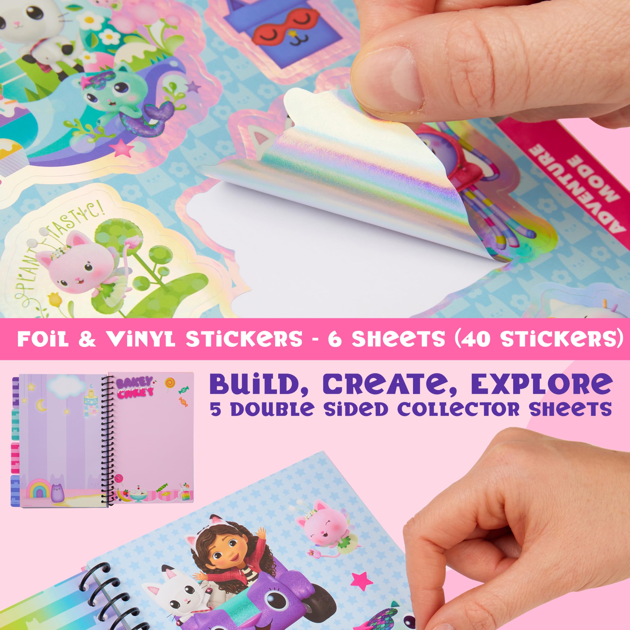 DreamWorks Gabby's Dollhouse sticker book is lightweight and travel-friendly for on-the-go fun.
