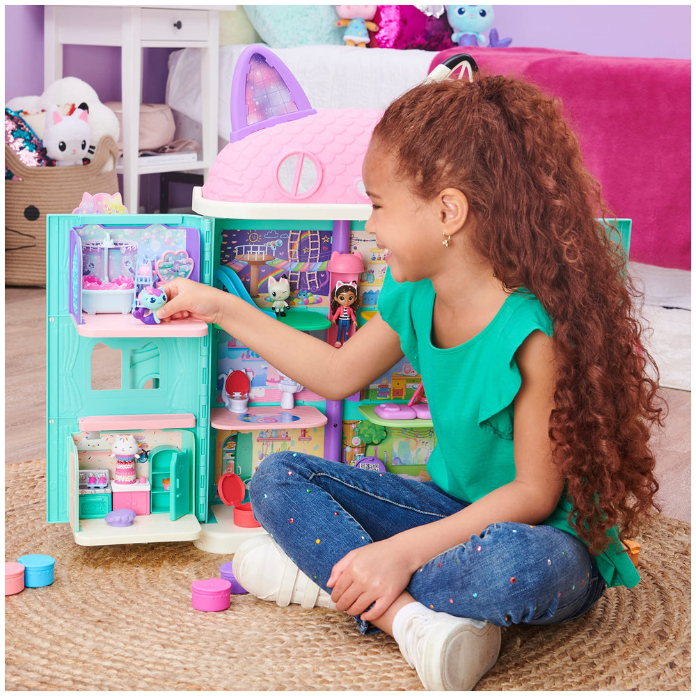 DreamWorks Gabby’s Dollhouse vanity with underwater scene behind swiveling mirror.