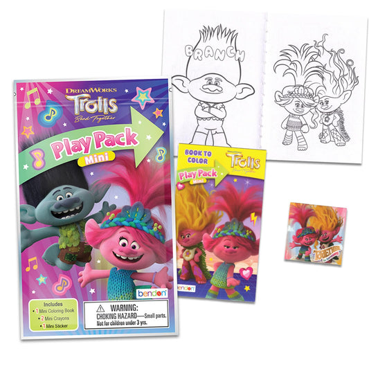 DreamWorks Trolls coloring pages inside each mini pack for creative fun