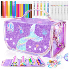 DreamyCandy Mermaid marker set in glitter case for vibrant kid art