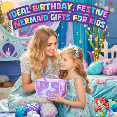 DreamyCandy mermaid pencil case open, organized for travel