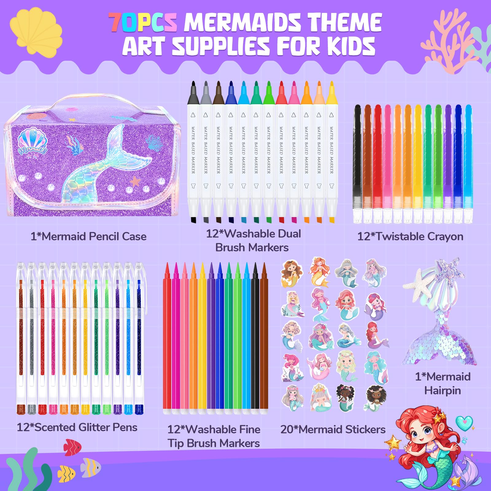 DreamyCandy dual-brush washable markers for bold, easy-to-clean drawings