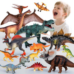 Drefirsa large and small dinosaur figures ready for versatile play at home.