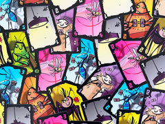 Close-up of Cheating Moth cards showing numbers and abilities