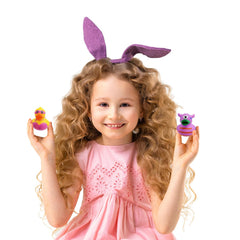 Colorful bath-time ducks by The Dreidel Company enhance kids' splashy play.