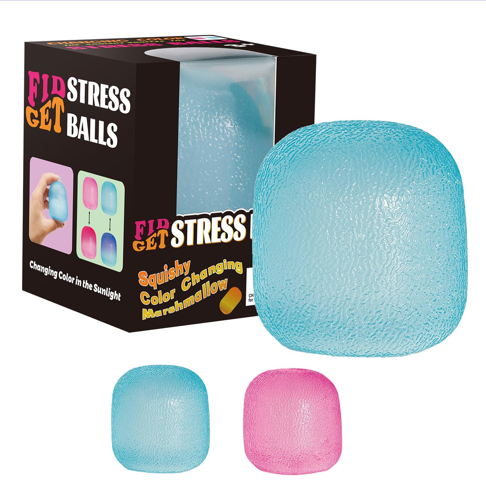Drephere color-changing ice cube stress ball glows in sun for visual focus.