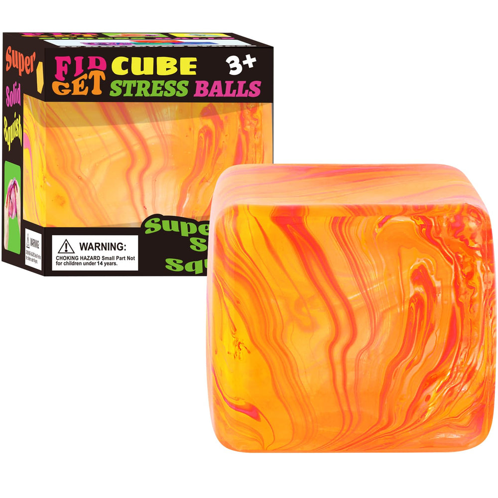 Drephere ice cube stress ball orange, portable fidget for focus and calm