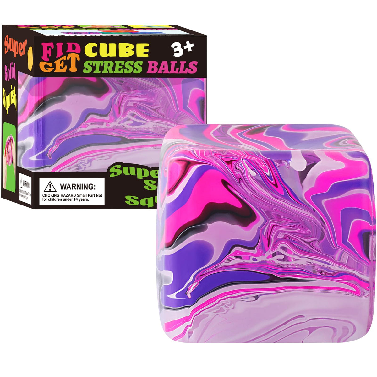 Drephere pink ice cube stress ball close-up for handheld focus