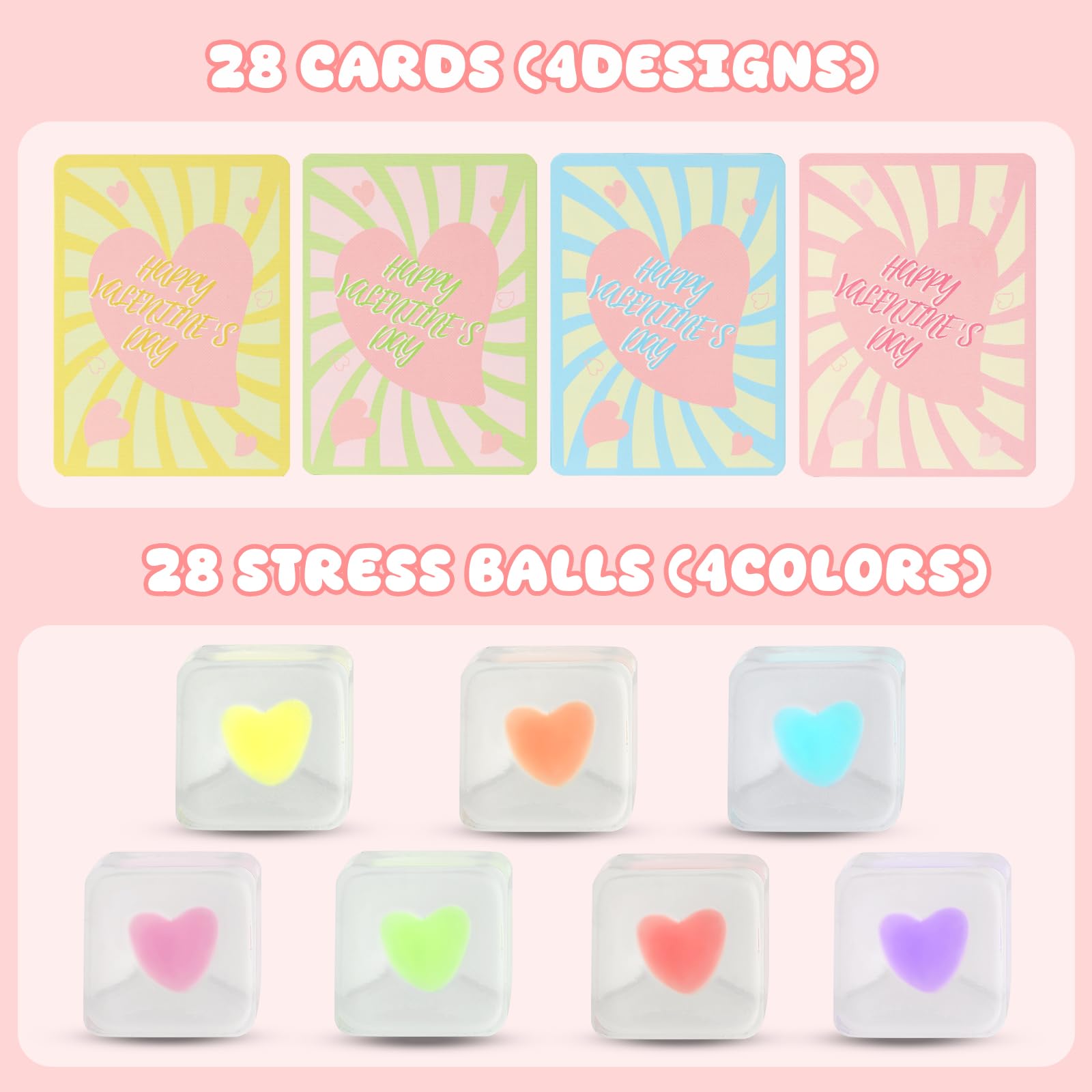 Drephere Valentines heart cubes pink promote tactile focus during study and work.