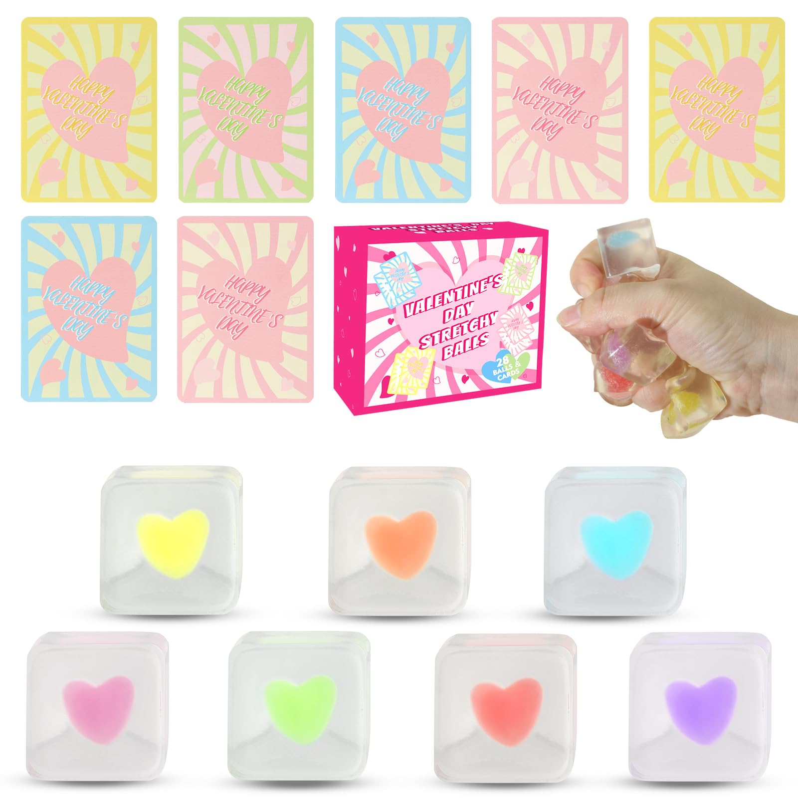 Drephere Valentines heart cubes red provide portable desk stress relief and focus.