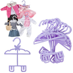 Dress Along Dolly 18-inch doll hanger showing top and bottom together for tidy closet