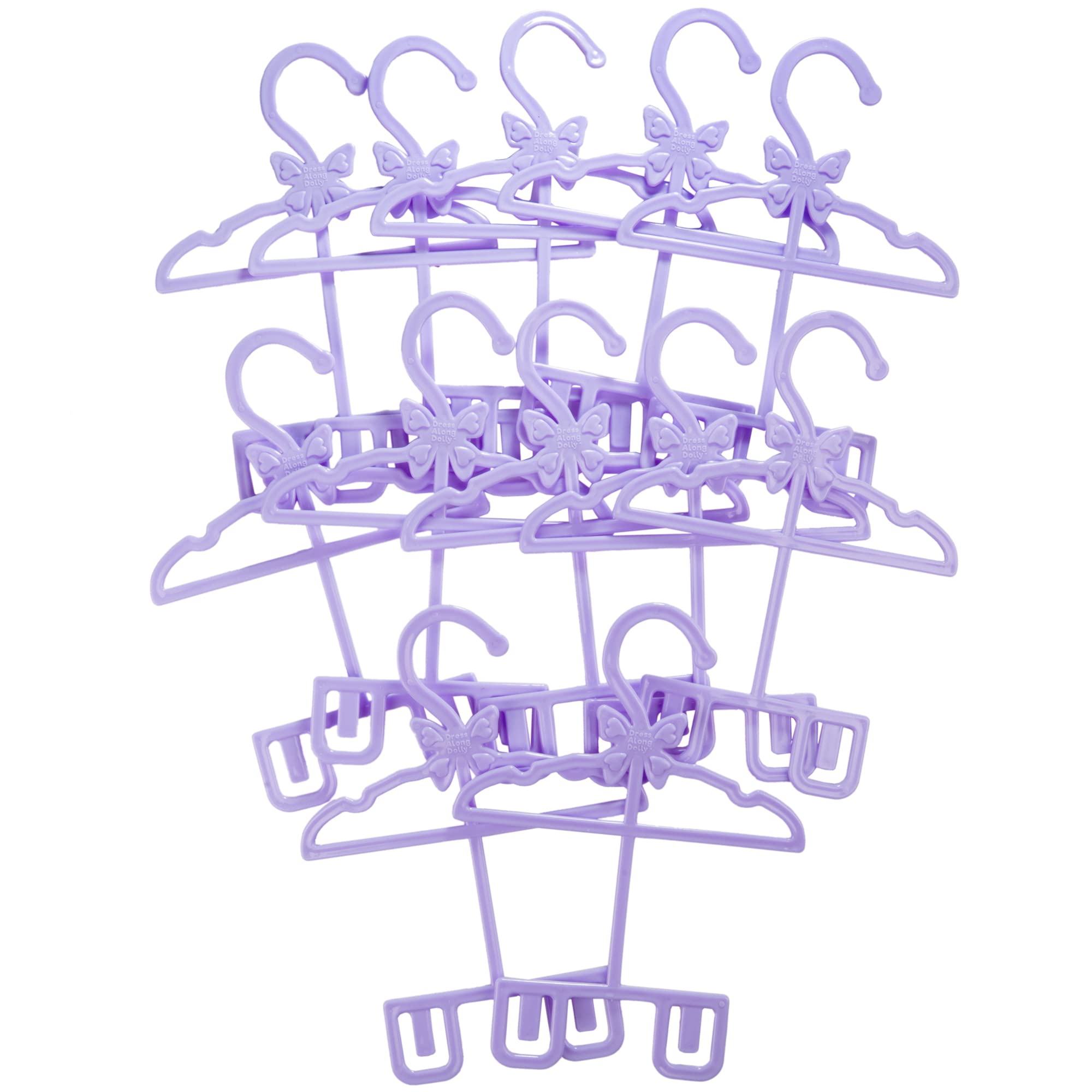 Dress Along Dolly hanger displaying pants and shirt combo for quick outfit changes