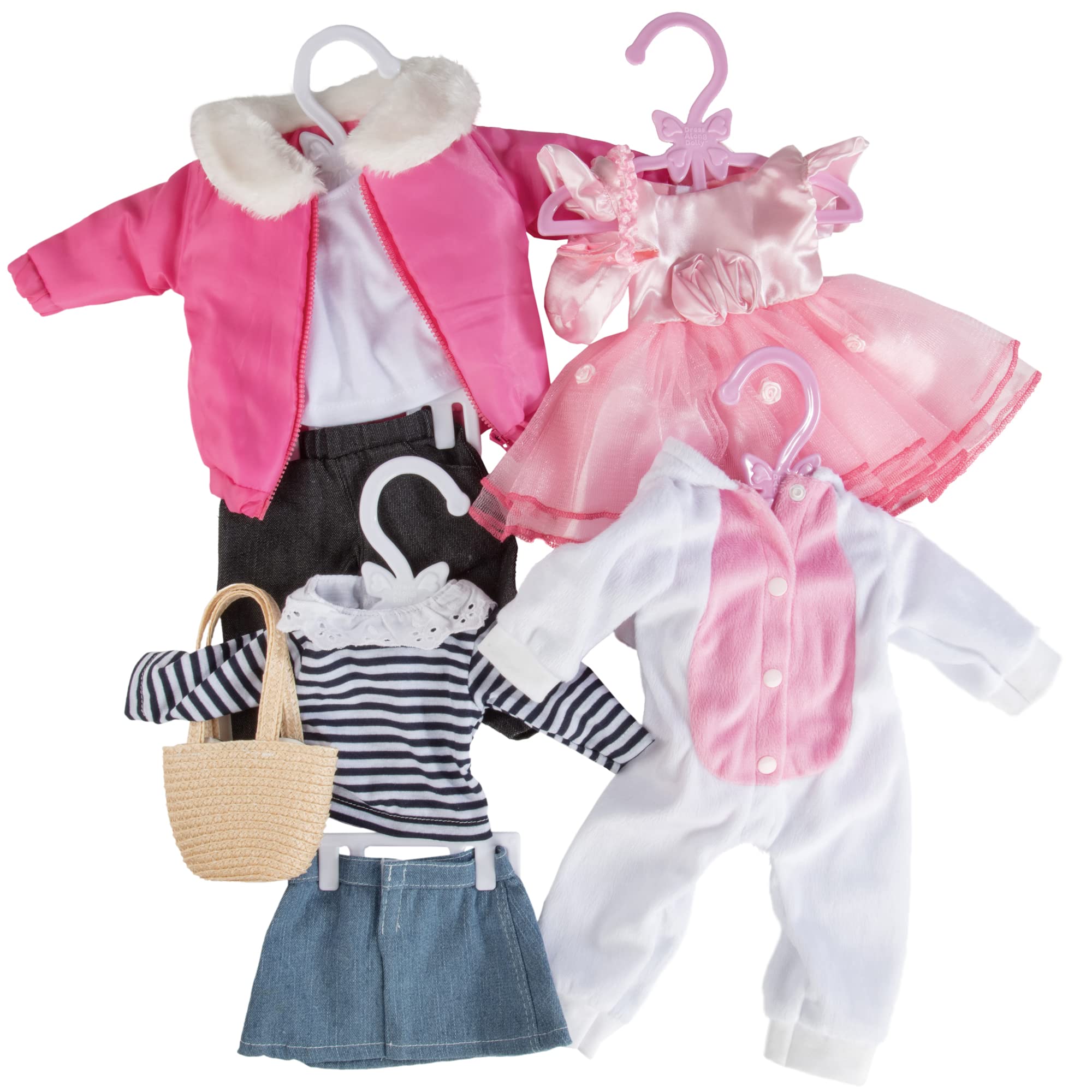 Dress Along Dolly hangers holding pants and shirts together for easy outfit prep