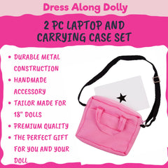 Dress Along Dolly pink carrying bag close-up for doll gadgets and portability.