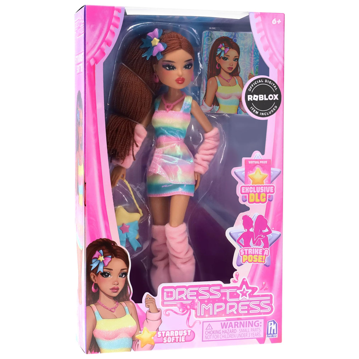 Dress To Impress Stardust Softie doll with starry outfit, ideal for display and collection