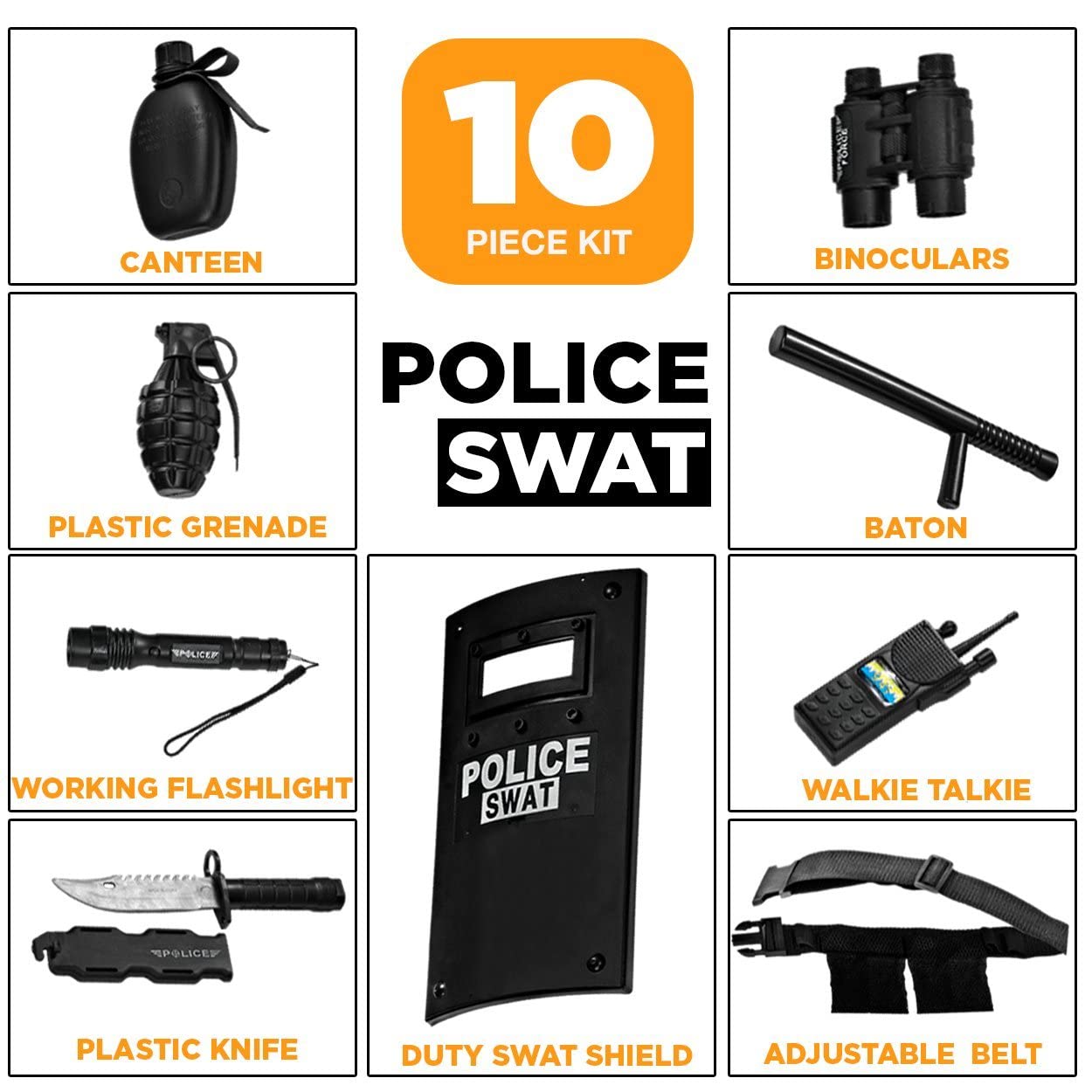 Dress Up America kid-friendly police binoculars enhance surveillance pretend scenarios and focus