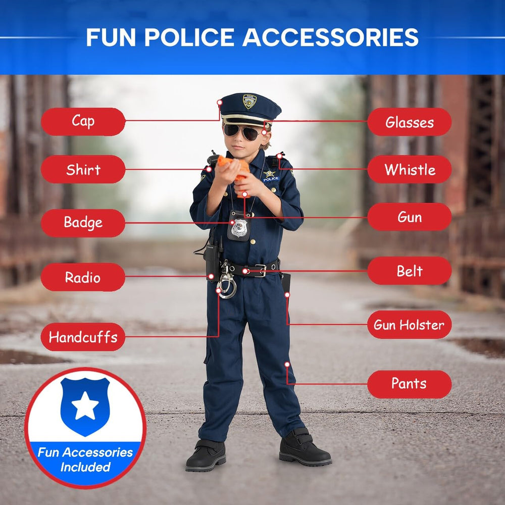 Dress Up America police costume gun holster for safe, imaginative scenarios.