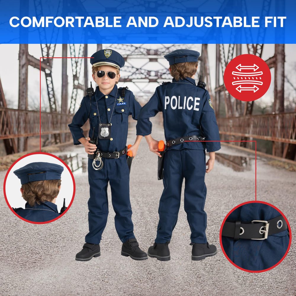 Dress Up America police hat completing a realistic officer look for kids.