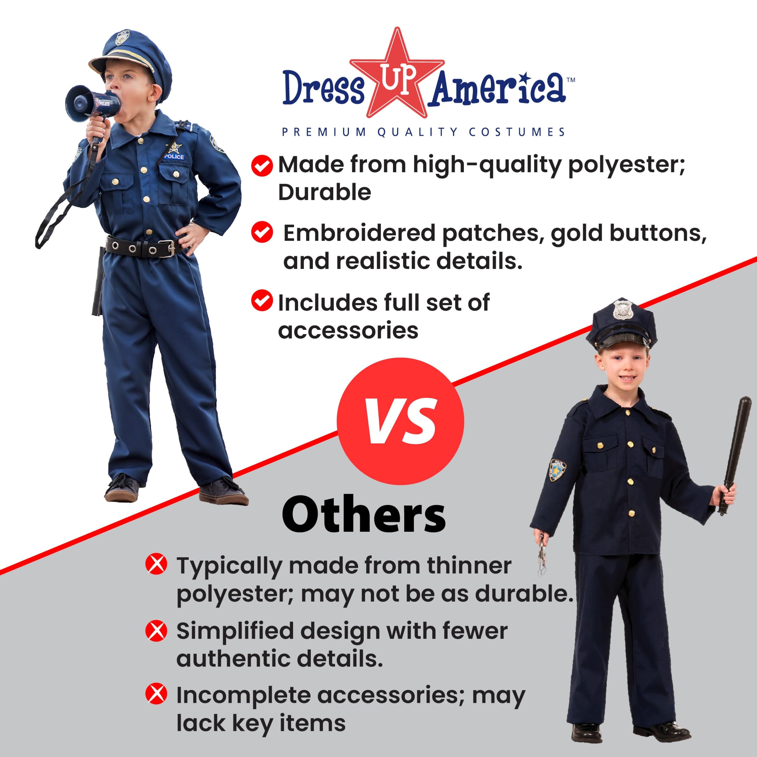 Dress Up America handcuffs and badge add authentic detail to outfits