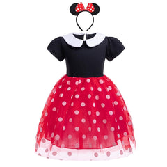 Dressy Daisy polka dots dress for baby girls, ideal for playful events and photos.