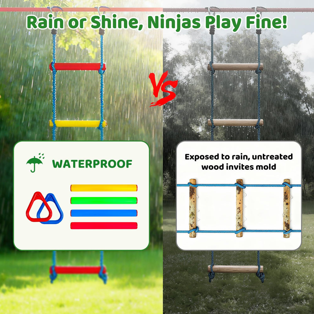 Dripex climbing ladder setup for safe, scalable obstacle training at home.
