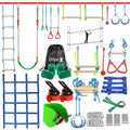 Dripex Ninja Warrior obstacle course setup in backyard for family play and outdoor fitness.