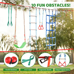 Dripex rope ladder in action enhances upper body coordination and outdoor fun.
