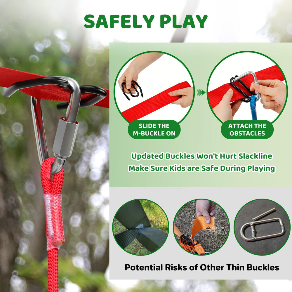 Dripex two 65ft slacklines set up for versatile backyard challenges and balanced workouts.