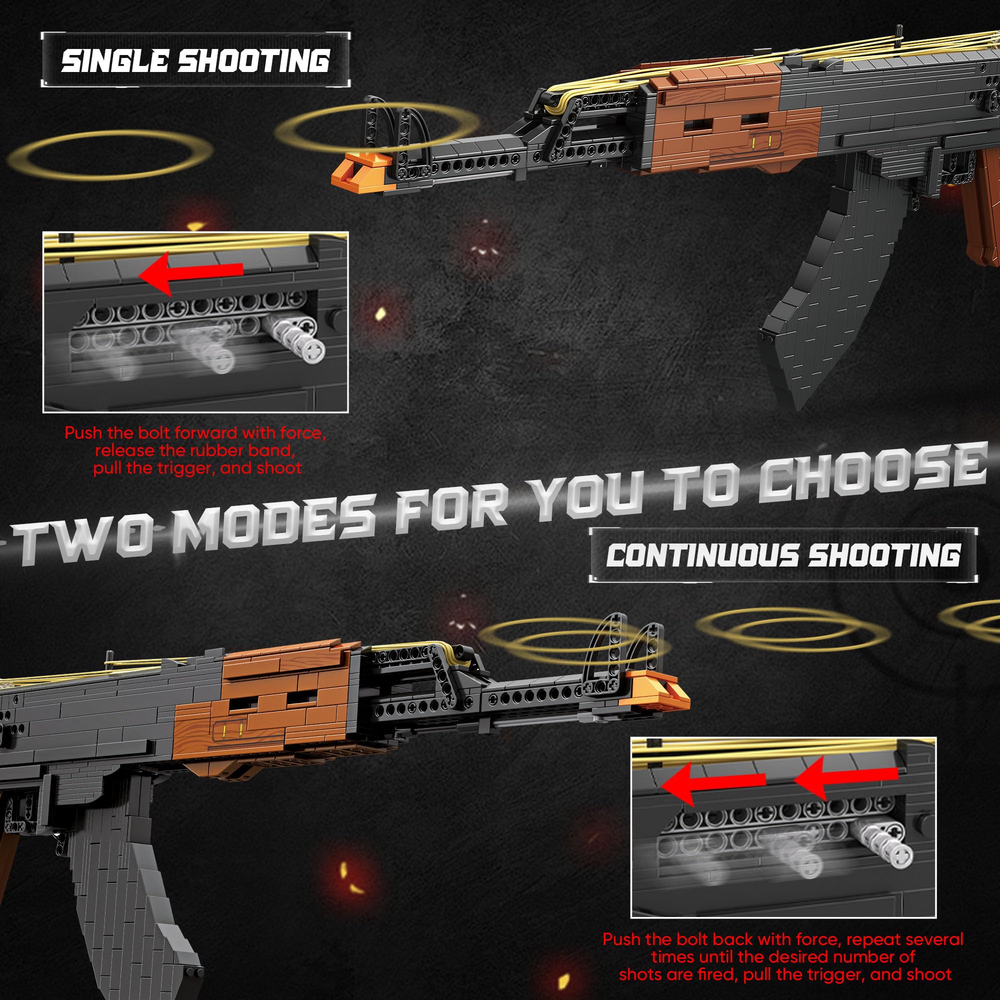 Driveplexpro AKM-47 ABS material construction for durable modeling.
