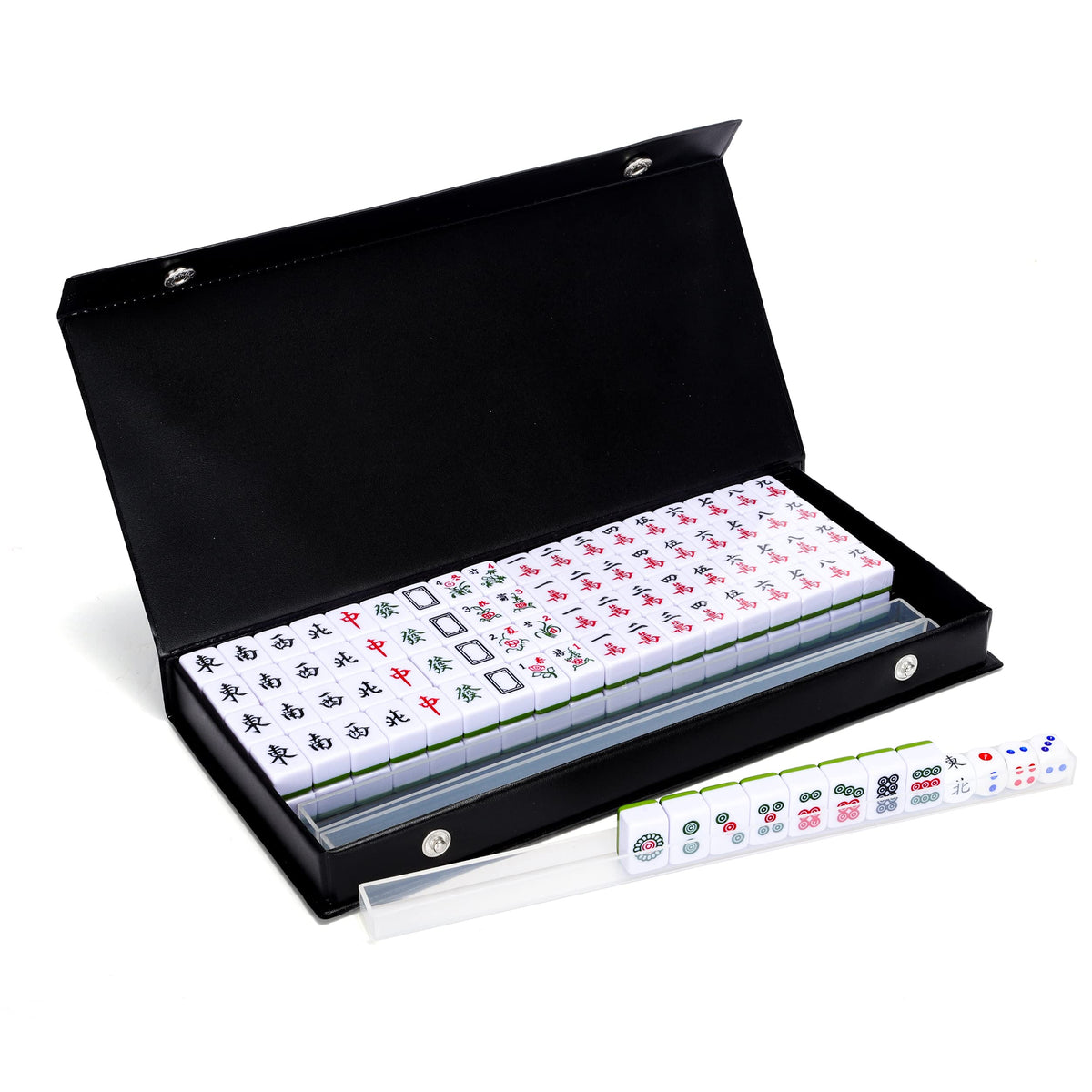 Drizzle pink travel mini mahjong set tiles close-up for portable play.
