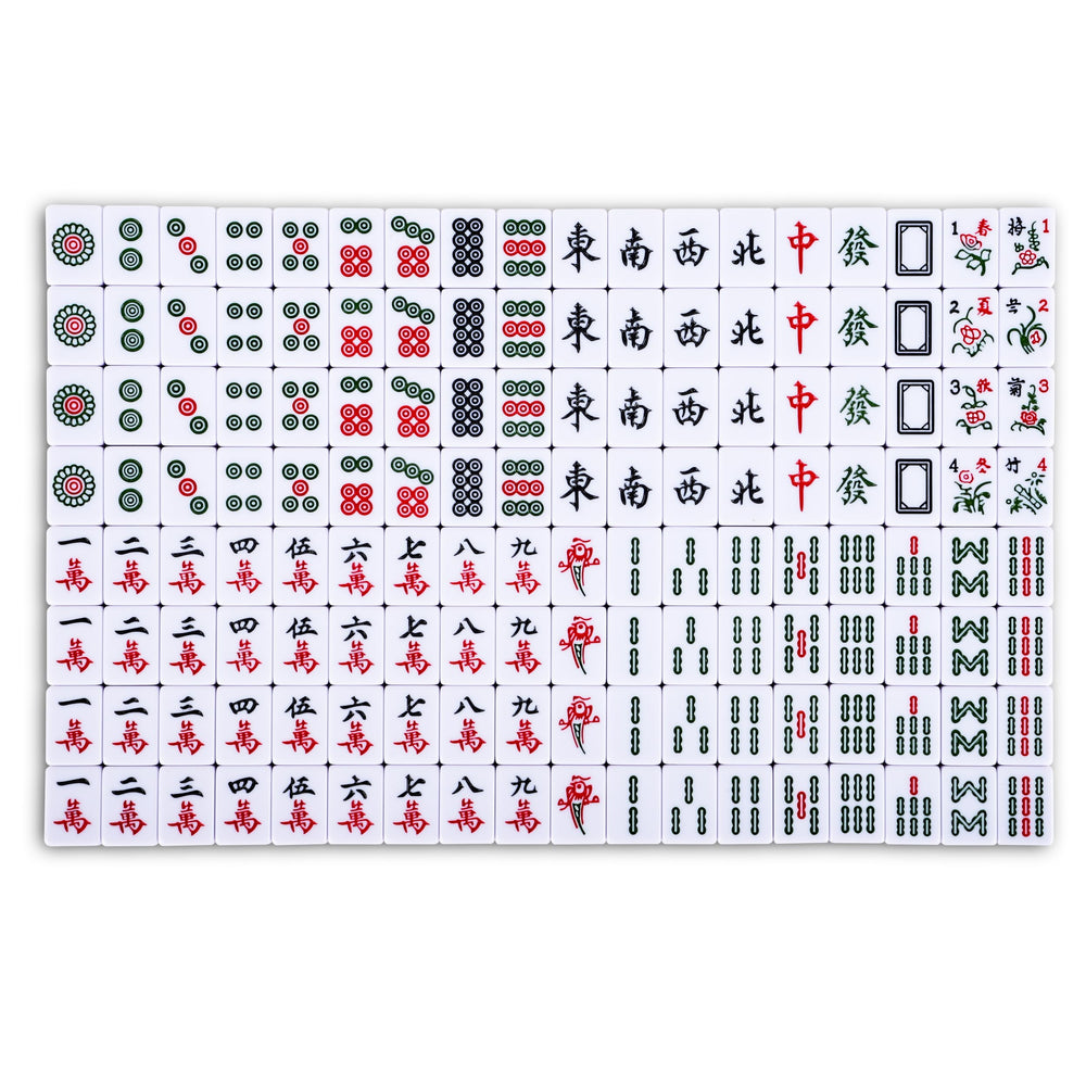 Drizzle mahjong tiles close-up with bright colors that resist fading.