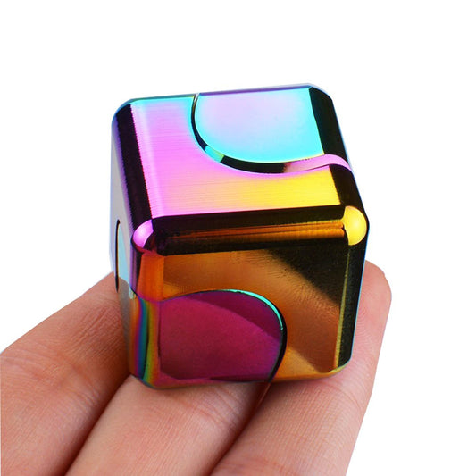 Dr.Kbder fidget cube metal body close-up highlights durability and a smooth, silent spin.