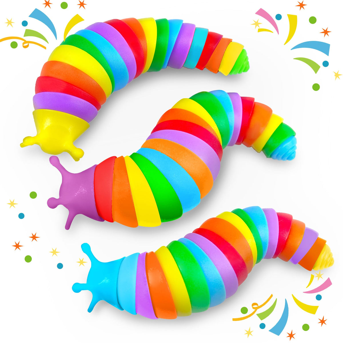 Dr.Kbder fidget slug with colorful interlocking hemispheres for tactile fun on the go.