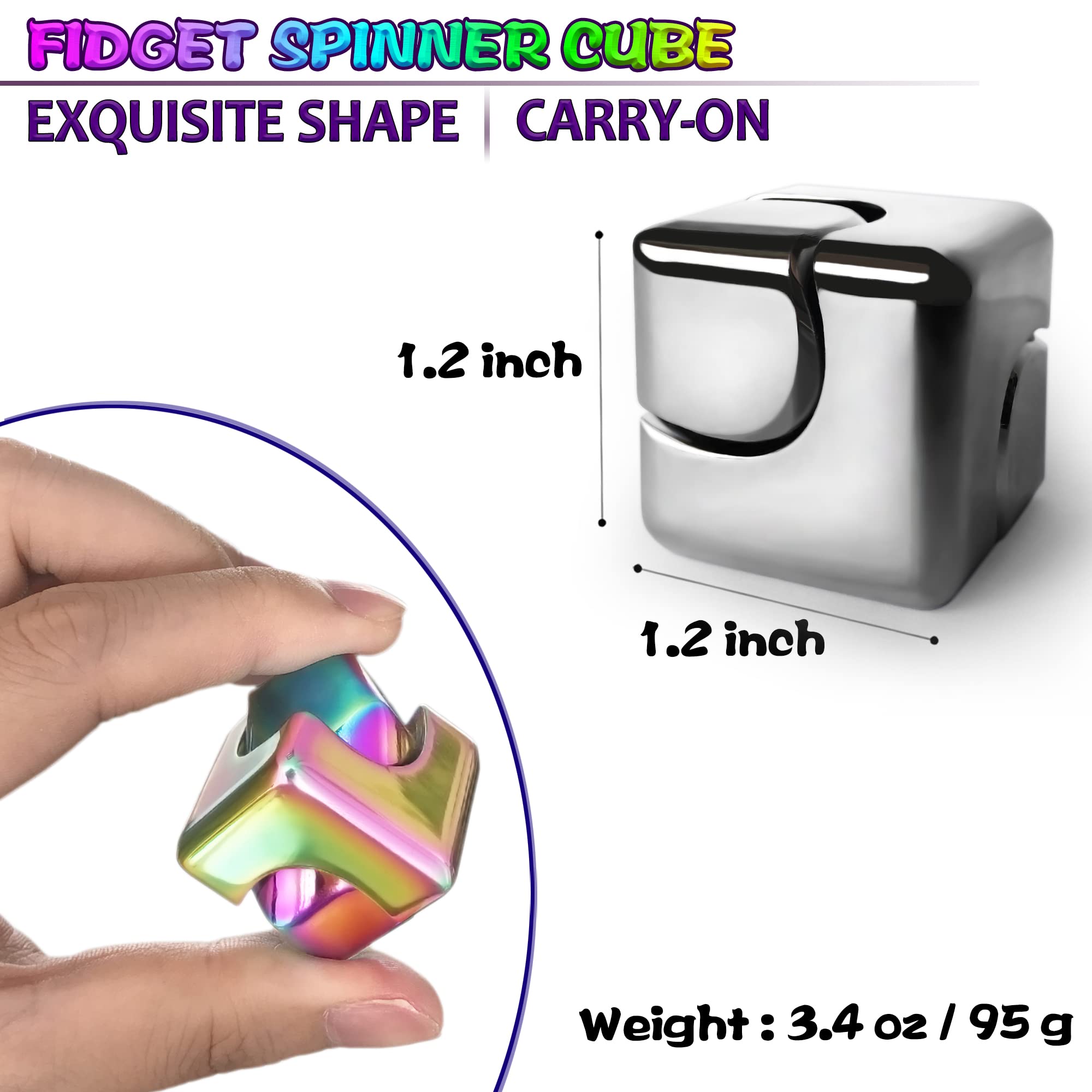 Dr.Kbder fidget spinner cube top view smooth surface for quiet mindful concentration.
