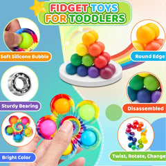 Dr.Kbder sensory rainbow balls for colorful sensory play and focus.