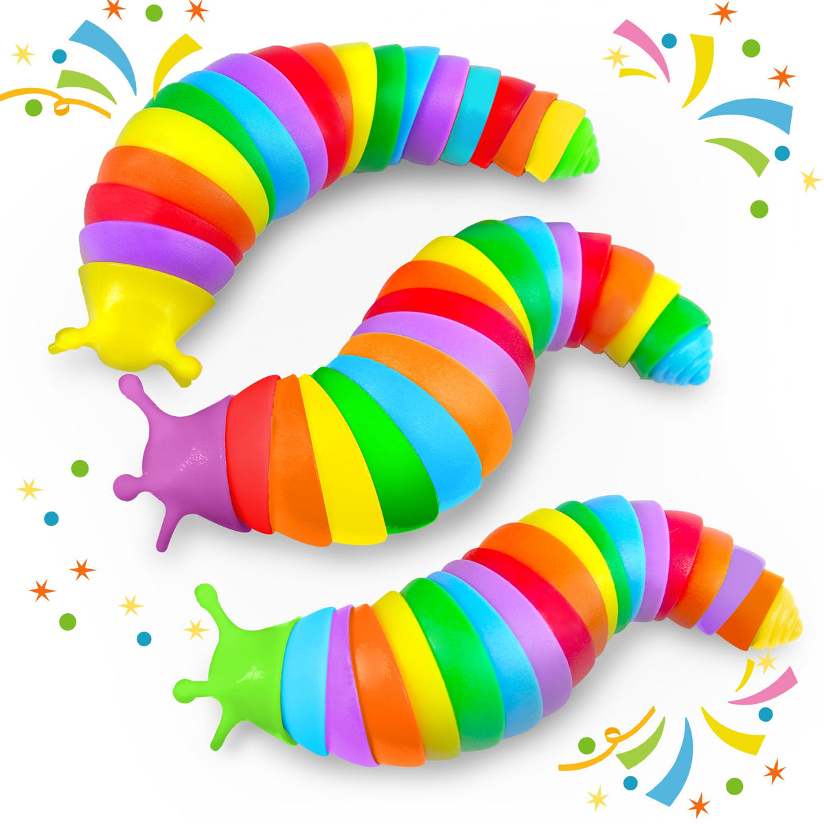 Dr.Kbder slug toy with a colorful body for engaging sensory exploration.