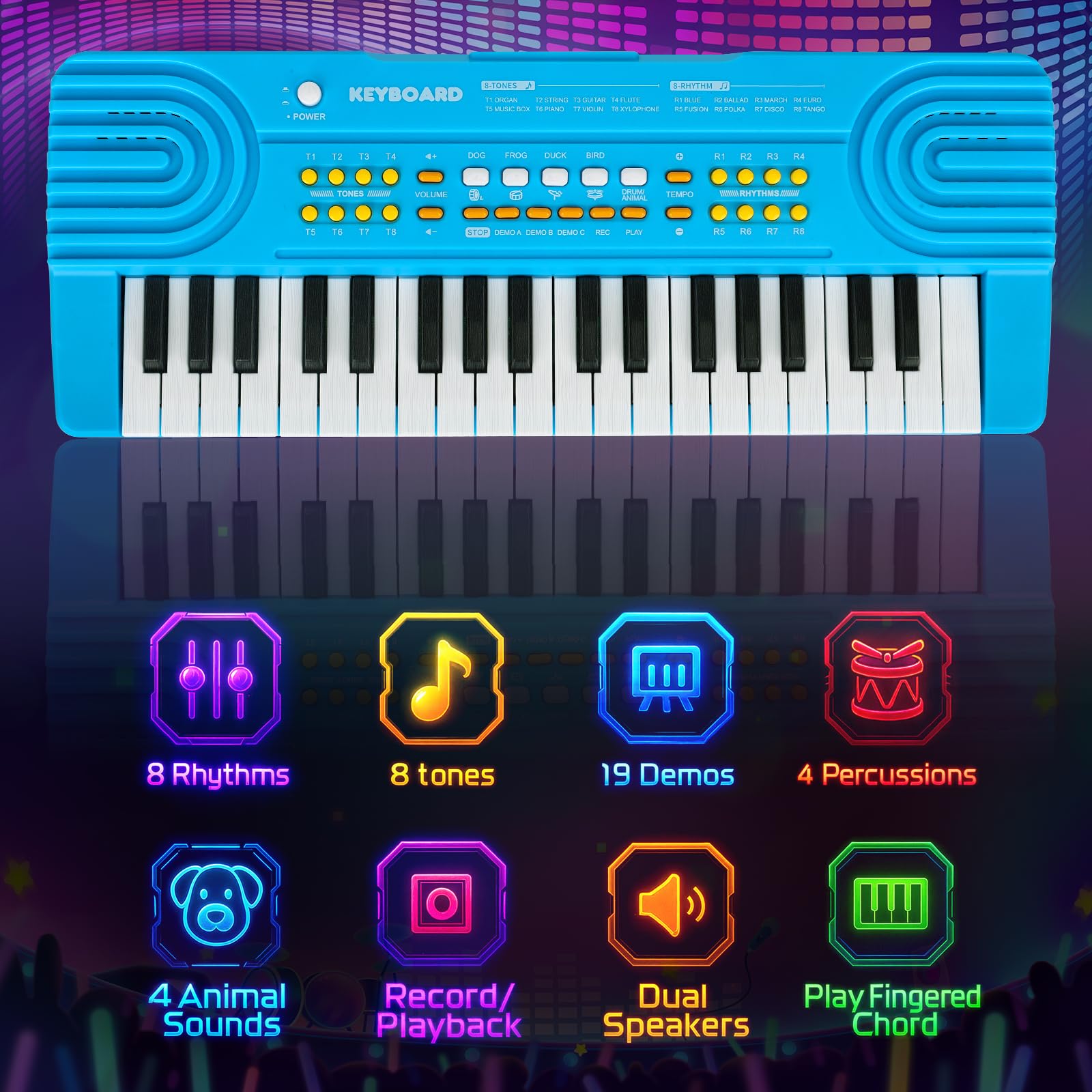 Drmukie portable blue keyboard for travel fun.