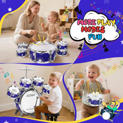 Drmukie upgraded drum set cymbal adds realistic rhythm cues for creative play.
