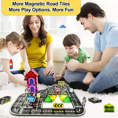 Drofex STEM learning toy close-up magnets show strong connections for building.
